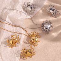 Basic Classic Style Streetwear Crab Stainless Steel Plating 18k Gold Plated Earrings Necklace main image 1