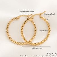 1 Pair Exaggerated Simple Style Solid Color Plating 304 Stainless Steel 18K Gold Plated Gold Plated Earrings sku image 3