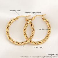 1 Pair Exaggerated Simple Style Solid Color Plating 304 Stainless Steel 18K Gold Plated Gold Plated Earrings sku image 5