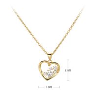 Simple Style Heart Shape Sterling Silver Inlay Rhinestones Pendant Necklace main image 2