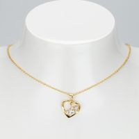 Simple Style Heart Shape Sterling Silver Inlay Rhinestones Pendant Necklace main image 3