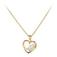 Simple Style Heart Shape Sterling Silver Inlay Rhinestones Pendant Necklace main image 1