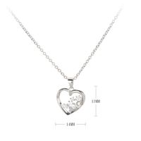 Simple Style Heart Shape Sterling Silver Inlay Rhinestones Pendant Necklace sku image 1