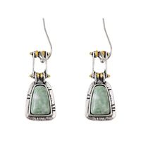 1 Pair Retro Ethnic Style Square Inlay Zinc Alloy Natural Stone Drop Earrings main image 4