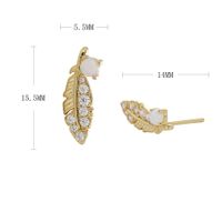 1 Pair Simple Style Classic Style Feather Inlay Sterling Silver Rhinestones Ear Studs main image 3
