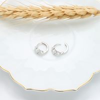 1 Pair Simple Style Grain Inlay Sterling Silver Rhinestones Earrings main image 5