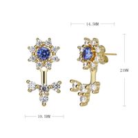 1 Paire Style Simple Fleur Incruster Argent Sterling Strass Boucles D'oreilles sku image 2