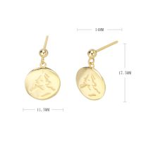 1 Pair Sweet Solid Color Plating Sterling Silver Gold Plated Drop Earrings sku image 2