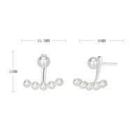 1 Pair Elegant Round Inlay Sterling Silver Pearl Ear Studs sku image 1