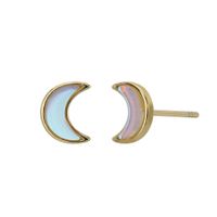 1 Pair Simple Style Classic Style Moon Inlay Sterling Silver Opal Ear Studs main image 1