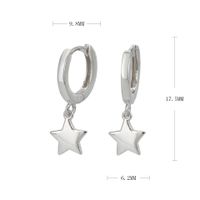 1 Pair Classic Style Star Plating Sterling Silver Gold Plated Drop Earrings sku image 1