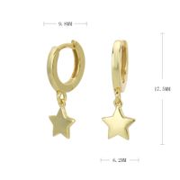 1 Pair Classic Style Star Plating Sterling Silver Gold Plated Drop Earrings sku image 2