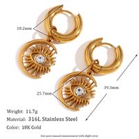 Vintage Style Classic Style Devil's Eye Stainless Steel Plating Inlay Rhinestones 18k Gold Plated Earrings Necklace main image 2