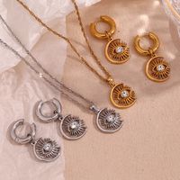 Vintage Style Classic Style Devil's Eye Stainless Steel Plating Inlay Rhinestones 18k Gold Plated Earrings Necklace main image 1