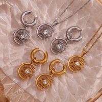 Vintage Style Classic Style Devil's Eye Stainless Steel Plating Inlay Rhinestones 18k Gold Plated Earrings Necklace main image 4