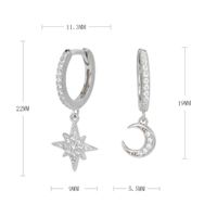 1 Pair Simple Style Star Inlay Sterling Silver Rhinestones Drop Earrings sku image 1
