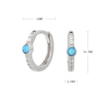 1 Pair Basic Solid Color Inlay Sterling Silver Turquoise Earrings sku image 1