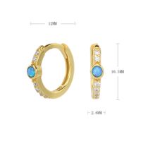 1 Pair Basic Solid Color Inlay Sterling Silver Turquoise Earrings sku image 2