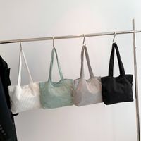 Women's Corduroy Solid Color Streetwear Square Zipper Shoulder Bag main image 1