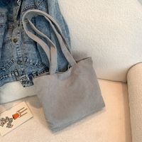 Women's Corduroy Solid Color Streetwear Square Zipper Shoulder Bag main image 4