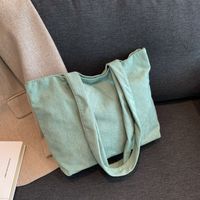 Women's Corduroy Solid Color Streetwear Square Zipper Shoulder Bag main image 5