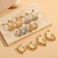 1 Pair Vintage Style Commute Solid Color Plating Brass 14k Gold Plated White Gold Plated Ear Studs main image 8