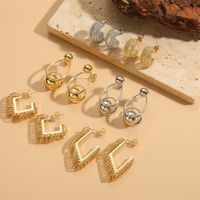 1 Pair Vintage Style Commute Solid Color Plating Brass 14k Gold Plated White Gold Plated Ear Studs main image 1