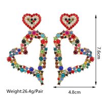 1 Pair Luxurious Heart Shape Inlay Zinc Alloy Rhinestones Dangling Earrings main image 2