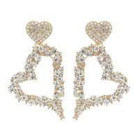1 Pair Luxurious Heart Shape Inlay Zinc Alloy Rhinestones Dangling Earrings main image 10