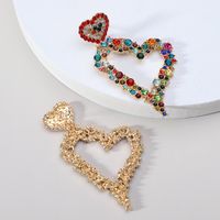 1 Pair Luxurious Heart Shape Inlay Zinc Alloy Rhinestones Dangling Earrings main image 8