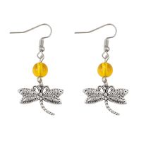 1 Pair Retro Ethnic Style Dragonfly Patchwork Zinc Alloy Drop Earrings Earrings main image 4