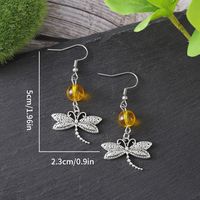1 Pair Retro Ethnic Style Dragonfly Patchwork Zinc Alloy Drop Earrings Earrings main image 5