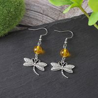 1 Pair Retro Ethnic Style Dragonfly Patchwork Zinc Alloy Drop Earrings Earrings main image 2