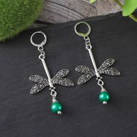 1 Pair Retro Ethnic Style Dragonfly Zinc Alloy Drop Earrings main image 3