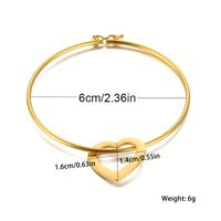 Simple Style Commute Heart Shape Stainless Steel Plating 18k Gold Plated Bangle main image 3
