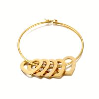 Simple Style Commute Heart Shape Stainless Steel Plating 18k Gold Plated Bangle sku image 10