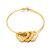Simple Style Commute Heart Shape Stainless Steel Plating 18k Gold Plated Bangle sku image 8