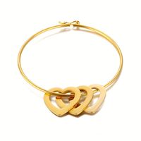 Simple Style Commute Heart Shape Stainless Steel Plating 18k Gold Plated Bangle main image 9