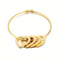 Simple Style Commute Heart Shape Stainless Steel Plating 18k Gold Plated Bangle sku image 9