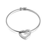 Style Simple Commuer Forme De Cœur Acier Inoxydable Placage Plaqué Or 18k Bracelet sku image 1