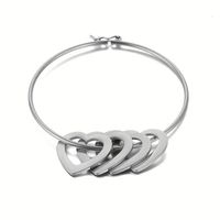Simple Style Commute Heart Shape Stainless Steel Plating 18k Gold Plated Bangle sku image 4