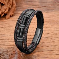 Classic Style Commute Color Block 316 Stainless Steel  Natural Stone Knitting Men's Bracelets main image 3