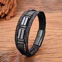 Classic Style Commute Color Block 316 Stainless Steel  Natural Stone Knitting Men's Bracelets main image 5