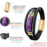 Luxurious Artistic Color Block 316 Stainless Steel  Natural Stone Handmade Unisex Bracelets main image 4