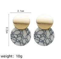 Europäische Und Amerikanische Einfache Und Kalte Wind Ohrringe, Schwarze Und Weiße Retro-marmor-persönlichkeit Ohrringe, Modische Und Elegante Ohrringe Für Frauen main image 8