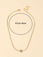 304 Stainless Steel 18K Gold Plated Simple Style Commute Plating Inlay Solid Color Artificial Diamond Necklace main image 2