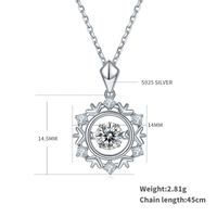 Classical Snowflake Sterling Silver Plating Inlay Moissanite Rhodium Plated Pendant Necklace sku image 1