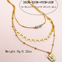 304 Stainless Steel Gold Plated Retro Simple Style Beaded Plating Inlay Round Heart Shape Natural Stone Beads sku image 1