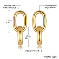 1 Pair Simple Style Classic Style Solid Color Plating 201 Stainless Steel Gold Plated Ear Studs sku image 1