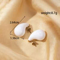 1 Pair French Style Simple Style Classic Style Water Droplets Plating Stainless Steel 18k Gold Plated Ear Studs main image 8